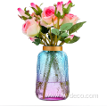 ribbed glass vase Flower for Home Decoration